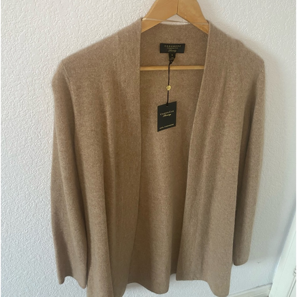 Charter Club Luxury Brand 100% Cashmere Carmel Duster Cardigan